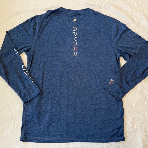 Spyder Rash Guard Blue Shirt Men’s Small - Picture 2 of 4